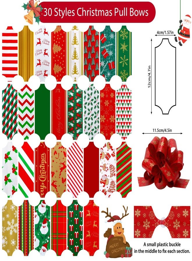 DTOFOOT 12 PCS Christmas Pull Bows,Plastic Christmas Wrap Pull Bows Gift Box Ribbon Lace for Xmas Gift Box Bouquet Basket Wrapping Party Decoration (12) - Image 2